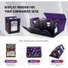 TiMOVO MTG Deck Box, Commander Deck Case Fits 200+ Double-Sleeved Cards, Magnetic Leather Card Storage Box with 2 Commander Display & 4Dividers & Dice Tray Fit YuGiOh TCG CCG Magic Cards, Black+Purple(Black & Purple)