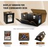 TiMOVO MTG Deck Box, Commander Deck Case Fits 200+ Double-Sleeved Cards, Magnetic Leather Card Storage Box with 2 Commander Display & 4Dividers & Dice Tray Fit YuGiOh TCG CCG Magic Cards, Black+Purple(Black Gold)