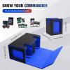 TiMOVO MTG Deck Box, Commander Deck Case Fits 200+ Double-Sleeved Cards, Magnetic Leather Card Storage Box with 2 Commander Display & 4Dividers & Dice Tray Fit YuGiOh TCG CCG Magic Cards, Black+Purple(Black & Blue)