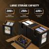 TiMOVO MTG Deck Box, Commander Deck Case Fits 200+ Double-Sleeved Cards, Magnetic Leather Card Storage Box with 2 Commander Display & 4Dividers & Dice Tray Fit YuGiOh TCG CCG Magic Cards, Black+Purple(Black Gold)