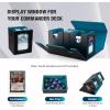 TiMOVO MTG Deck Box, Commander Deck Case Fits 200+ Double-Sleeved Cards, Magnetic Leather Card Storage Box with 2 Commander Display & 4Dividers & Dice Tray Fit YuGiOh TCG CCG Magic Cards, Black+Purple(Black Cyan)