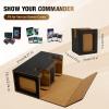 TiMOVO MTG Deck Box, Commander Deck Case Fits 200+ Double-Sleeved Cards, Magnetic Leather Card Storage Box with 2 Commander Display & 4Dividers & Dice Tray Fit YuGiOh TCG CCG Magic Cards, Black+Purple(Black Gold)