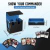 TiMOVO MTG Deck Box, MTG Commander Card Deck Box with Commander Display & Dice Tray Fits 400+ Unsleeved Cards, Leather Magnetic Card Storage Case with 6 Dividers for TCG CCG Magic Cards, Black+Red(Black)
