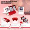 TiMOVO MTG Deck Box, MTG Commander Card Deck Box with Commander Display & Dice Tray Fits 400+ Unsleeved Cards, Leather Magnetic Card Storage Case with 6 Dividers for TCG CCG Magic Cards, Black+Red(White & Red(satin cloth lining))