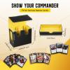 TiMOVO MTG Deck Box, MTG Commander Card Deck Box with Commander Display & Dice Tray Fits 400+ Unsleeved Cards, Leather Magnetic Card Storage Case with 6 Dividers for TCG CCG Magic Cards, Black+Red(Black & Yellow)
