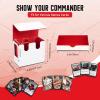 TiMOVO MTG Deck Box, MTG Commander Card Deck Box with Commander Display & Dice Tray Fits 400+ Unsleeved Cards, Leather Magnetic Card Storage Case with 6 Dividers for TCG CCG Magic Cards, Black+Red(White & Red(satin cloth lining))