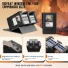 TiMOVO MTG Deck Box, MTG Commander Card Deck Box with Commander Display & Dice Tray Fits 400+ Unsleeved Cards, Leather Magnetic Card Storage Case with 6 Dividers for TCG CCG Magic Cards, Black+Red(Black & Gray)