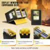 TiMOVO MTG Deck Box, MTG Commander Card Deck Box with Commander Display & Dice Tray Fits 400+ Unsleeved Cards, Leather Magnetic Card Storage Case with 6 Dividers for TCG CCG Magic Cards, Black+Red(Black & Yellow)