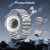 TiMOVO Metal Bands Compatible with Samsung Galaxy Watch 8 40 mm 44mm/Galaxy Watch 8 Classic 46mm (2025), No Gap Stainless Steel Replacement Strap for Men Women(Silver)