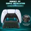 TiMOVO PS5 Controller Keyboard with Green Backlit, Wireless Bluetooth Keypad Chatpad for PlayStation 5, Built-in Speaker & 3.5mm Audio Jack, Mini Gaming Keyboard for PS5 Accessories, Black(Black)