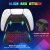 TiMOVO PS5 Controller Keyboard with Green Backlit, Wireless Bluetooth Keypad Chatpad for PlayStation 5, Built-in Speaker & 3.5mm Audio Jack, Mini Gaming Keyboard for PS5 Accessories, Black(Black & White)