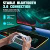 TiMOVO PS5 Controller Keyboard with Green Backlit, Wireless Bluetooth Keypad Chatpad for PlayStation 5, Built-in Speaker & 3.5mm Audio Jack, Mini Gaming Keyboard for PS5 Accessories, Black(White)