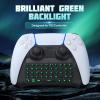 TiMOVO PS5 Controller Keyboard with Green Backlit, Wireless Bluetooth Keypad Chatpad for PlayStation 5, Built-in Speaker & 3.5mm Audio Jack, Mini Gaming Keyboard for PS5 Accessories, Black(Black)