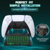TiMOVO PS5 Controller Keyboard with Green Backlit, Wireless Bluetooth Keypad Chatpad for PlayStation 5, Built-in Speaker & 3.5mm Audio Jack, Mini Gaming Keyboard for PS5 Accessories, Black(White Square)