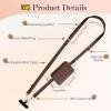 TiMOVO Phone Lanyard, Strap with Leather Wallet Pouch, Universal Crossbody Phone Lanyard Adjustable Neck Strap, Compatible with Most Smartphones, Black(Dark Brown)