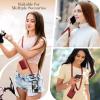 TiMOVO Phone Lanyard, Strap with Leather Wallet Pouch, Universal Crossbody Phone Lanyard Adjustable Neck Strap, Compatible with Most Smartphones, Black(Dark Red)