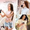 TiMOVO Phone Lanyard, Strap with Leather Wallet Pouch, Universal Crossbody Phone Lanyard Adjustable Neck Strap, Compatible with Most Smartphones, Black(Nude Pink)