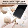 TiMOVO Phone Tether Tab Rotatable 360°, 4 Pack Cell Phone Lanyard Patch for Phone Strap, Anti-Theft Phone Tether Tab for iPhone 16, 15 & Most Smartphones, Black(White & Gold)