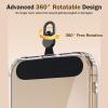 TiMOVO Phone Tether Tab Rotatable 360°, 4 Pack Cell Phone Lanyard Patch for Phone Strap, Anti-Theft Phone Tether Tab for iPhone 16, 15 & Most Smartphones, Black(Black)