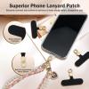 TiMOVO Phone Tether Tab Rotatable 360°, 4 Pack Cell Phone Lanyard Patch for Phone Strap, Anti-Theft Phone Tether Tab for iPhone 16, 15 & Most Smartphones, Black(Black & Gold)