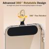 TiMOVO Phone Tether Tab Rotatable 360°, 4 Pack Cell Phone Lanyard Patch for Phone Strap, Anti-Theft Phone Tether Tab for iPhone 16, 15 & Most Smartphones, Black(Black & Gold)