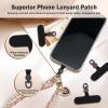 TiMOVO Phone Tether Tab Rotatable 360°, 4 Pack Cell Phone Lanyard Patch for Phone Strap, Anti-Theft Phone Tether Tab for iPhone 16, 15 & Most Smartphones, Black(Black)