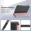 TiMOVO Protective Case Fits All-New Kindle Fire 7 Tablet (7″, 12th Generation, 2022 Release), Slim Trifold PU Leather Smart Stand Cover, Frosted Hard Back Shell with Auto Wake/Sleep, Rose Gold