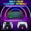 TiMOVO RGB Backlight Keyboard for PS5 Edge Controller, Wireless Bluetooth Keypad Chatpad for PS5 Dualsense Edge Controller, Mini PS5 Edge Keyboard with Built-in Speaker & 3.5mm Audio Jack, Black