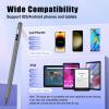 TiMOVO Stylus Pen for Touch Screens, Fast Charge Stylus Pen for Apple iPad/iPhone/Xiaomi/Samsung Android Capacitive Touch Screen Stylus Pen with Power Display, White(Gray)
