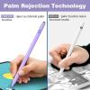 TiMOVO Stylus Pen for iPad 11th/10th/9th/8th/7th Generation, 20Hrs Work Palm Rejection iPad Pen Compatible with iPad Air 11″/13″(M3/M2)/5th/4th, Mini 6th/5th High Precise iPad Pencil 1st Gen, White(Purple)