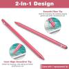 TiMOVO Stylus Pen for iPad 11th/10th/9th/8th/7th Generation, 20Hrs Work Palm Rejection iPad Pen Compatible with iPad Air 11″/13″(M3/M2)/5th/4th, Mini 6th/5th High Precise iPad Pencil 1st Gen, White(Pink)