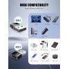 TiMOVO USB to USB C Adapter with LED Light, 4 Pack USB A Male to USB C Female Adapter 27W Fast Charging for iPhone 16e/16/15 Pro Max Plus, AirPods, iWatch, iPad, Galaxy S25, CarPlay, Black(Black)