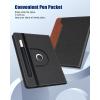 TiMOVO Universal Case for 9-11 Inch Tablet, 360 Degree Rotating Stand Protective Cover with Pen Pocket for 9 10 10.1 Inch Android Touchscreen Tablet, Black(A-Demin Black & Brown)