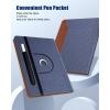 TiMOVO Universal Case for 9-11 Inch Tablet, 360 Degree Rotating Stand Protective Cover with Pen Pocket for 9 10 10.1 Inch Android Touchscreen Tablet, Black(Denim Blue & Brown)