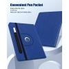 TiMOVO Universal Case for 9-11 Inch Tablet, 360 Degree Rotating Stand Protective Cover with Pen Pocket for 9 10 10.1 Inch Android Touchscreen Tablet, Black(Bright Blue)