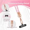 TiMOVO Universal Phone Lanyard Crossbody, Adjustable Anti-Theft Phone Strap Crossbody for Phone Cases, Cell Phone Neck Lanyard Wrist Strap for Women, Khaki(Pink)
