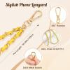 TiMOVO Universal Phone Lanyard, Metal Cell Phone Chain Anti-Theft Crossbody Strap for iPhone 17, 16 Series and Most Smartphones, Cell Phone Neck Holder for Women, Gold & Black(Yellow)