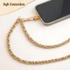 TiMOVO Universal Phone Lanyard, Metal Cell Phone Chain Anti-Theft Crossbody Strap for iPhone 17, 16 Series and Most Smartphones, Cell Phone Neck Holder for Women, Gold & Black(Khaki)