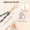 TiMOVO Universal Phone Lanyard, Metal Cell Phone Chain Anti-Theft Crossbody Strap for iPhone 17, 16 Series and Most Smartphones, Cell Phone Neck Holder for Women, Gold & Black(Sapphire Blue)