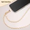 TiMOVO Universal Phone Lanyard, Metal Cell Phone Chain Anti-Theft Crossbody Strap for iPhone 17, 16 Series and Most Smartphones, Cell Phone Neck Holder for Women, Gold & Black(White)