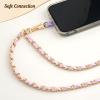 TiMOVO Universal Phone Lanyard, Metal Cell Phone Chain Anti-Theft Crossbody Strap for iPhone 17, 16 Series and Most Smartphones, Cell Phone Neck Holder for Women, Gold & Black(Light Purple)