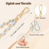 TiMOVO Universal Phone Lanyard, Metal Cell Phone Chain Anti-Theft Crossbody Strap for iPhone 17, 16 Series and Most Smartphones, Cell Phone Neck Holder for Women, Gold & Black(Light Blue)