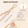TiMOVO Universal Phone Lanyard, Metal Cell Phone Chain Anti-Theft Crossbody Strap for iPhone 17, 16 Series and Most Smartphones, Cell Phone Neck Holder for Women, Gold & Black(Light Purple)