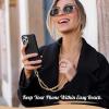 TiMOVO Universal Phone Lanyard, Metal Cell Phone Chain Anti-Theft Crossbody Strap for iPhone 17, 16 Series and Most Smartphones, Cell Phone Neck Holder for Women, Gold & Black(Khaki)