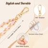 TiMOVO Universal Phone Lanyard, Metal Cell Phone Chain Anti-Theft Crossbody Strap for iPhone 17, 16 Series and Most Smartphones, Cell Phone Neck Holder for Women, Gold & Black(Pink)