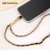 TiMOVO Universal Phone Lanyard, Metal Cell Phone Chain Anti-Theft Crossbody Strap for iPhone 17, 16 Series and Most Smartphones, Cell Phone Neck Holder for Women, Gold & Black(Black)