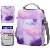 TiMOVO 9-11 Inch Tablet Sleeve Bag with Shoulder Strap for iPad 11-inch A16 2025, iPad 10.9″/10.2″| Air 11/5th/4th Gen. 10.9″| Galaxy Tab A9 Plus 11″, Pink(A-watercolor Purple)