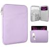 TiMOVO 9-11″ Tablet Sleeve for iPad 11-inch A16 2025, iPad 10th Gen. 10.9″, iPad 10.2″, iPad Air 11 Inch/5th/4th Gen. 10.9″, Galaxy Tab A9 Plus 11″, Protective Bag with Pocket, Black(A-Purple Lavender)
