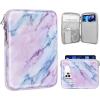 TiMOVO 9-11″ Tablet Sleeve for iPad 11-inch A16 2025, iPad 10th Gen. 10.9″, iPad 10.2″, iPad Air 11 Inch/5th/4th Gen. 10.9″, Galaxy Tab A9 Plus 11″, Protective Bag with Pocket, Black(Ac-Marble Purple & Blue)