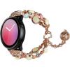 TiMOVO Beaded Fashion Band Compatible with Galaxy Watch Active 2/Active/Galaxy Watch 7/6/5/4 40mm 44mm, Elastic Beaded Night Luminous Beads Band Strap for Women, Rose Gold
